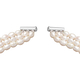 LucyQ Molten Pearl Collection - White Freshwater Pearl Necklace (Size - 18) with Clasp in Rhodium Overlay Sterling Silver