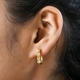 Citrine Hoop Earrings in 14K Gold Overlay Sterling Silver 1.36 Ct.