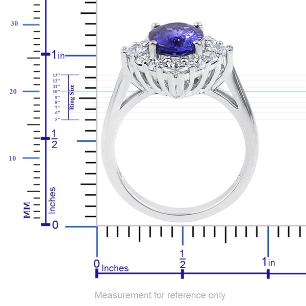 ILIANA 18K W Gold AAA Tanzanite (Ovl 2.25 Ct), Diamond Engagement Ring 3.250 Ct.