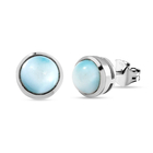 Larimar Earrings (With Push Back) in Platinum Overlay Sterling Silver 1.75 Ct.