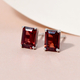 Red Garnet Earrings (with Push Back) in Platinum Overlay Sterling Silver 2.65 Ct.