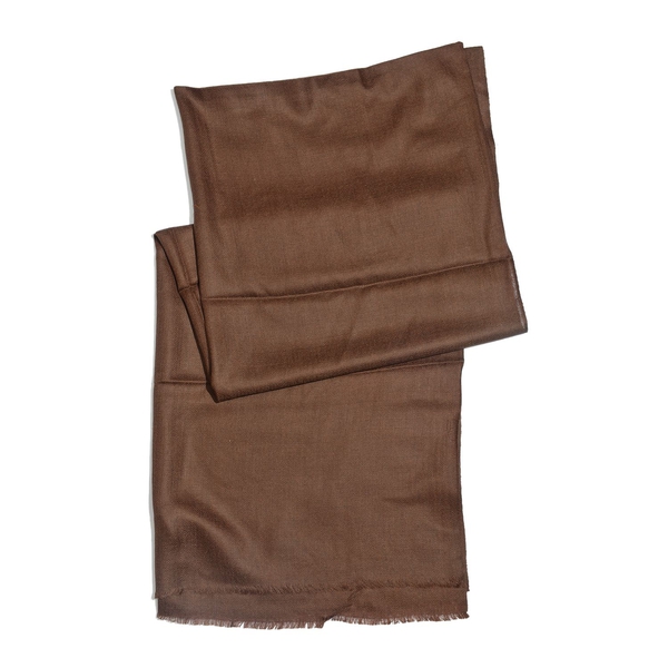 100% Cashmere Wool Brown Colour Shawl (Size 200x70 Cm)