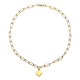 Paperclip Necklace (Size - 18)With Charm  in Yellow Gold Tone