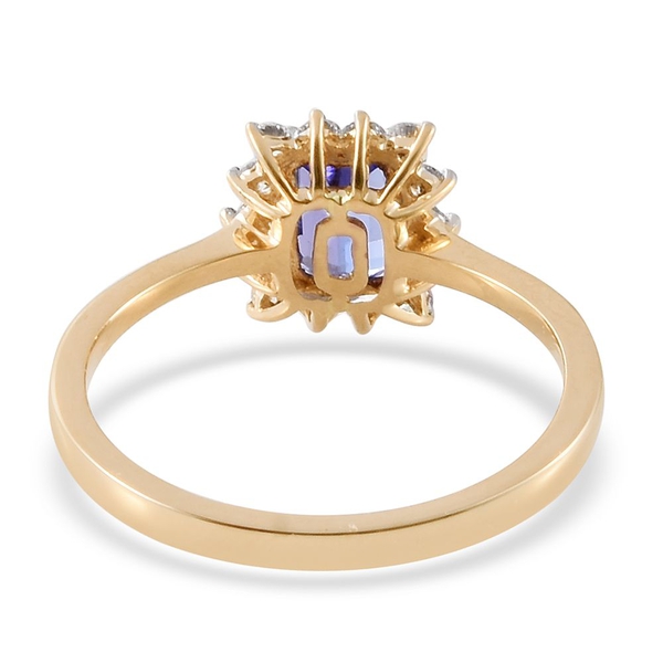 ILIANA 18K Y Gold AAA Tanzanite (Oct 1.00 Ct), Diamond Ring 1.350 Ct.