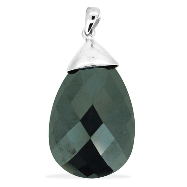 Hematite Solitaire Pendant in Sterling Silver 50.000 Ct.