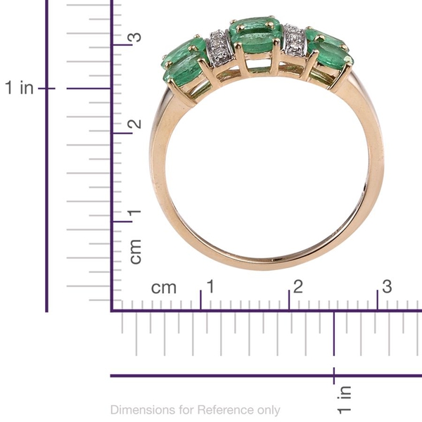 9K Y Gold Boyaca Colombian Emerald (Ovl), Diamond Ring 2.000 Ct.