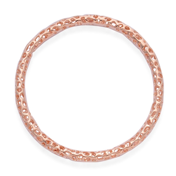 RACHEL GALLEY Rose Gold Overlay Sterling Silver Allegro Bangle (Size 8.5 / Extra Large), Silver wt 2