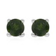 Chrome Diopside Stud Earrings (with Push Back) in Sterling Silver