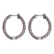 Lustro Stella Simulated Red Diamond (Rnd) Inside-Out Earrings (with Clasp) in Rhodium Overlay Sterling Silver