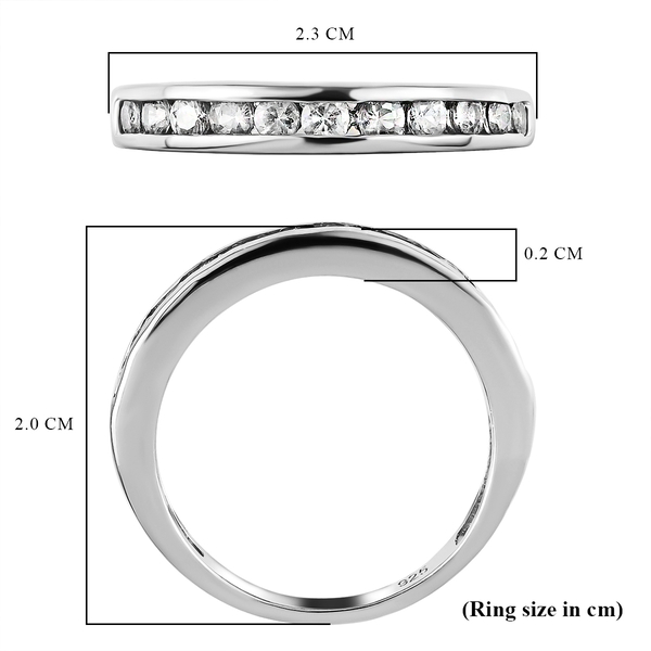 RHAPSODY 950 Platinum Diamond Half Eternity Ring 0.52 Ct.