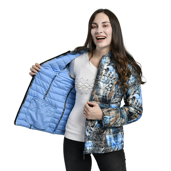 TAMSY Printed Padded Jacket (Size 22) - Blue