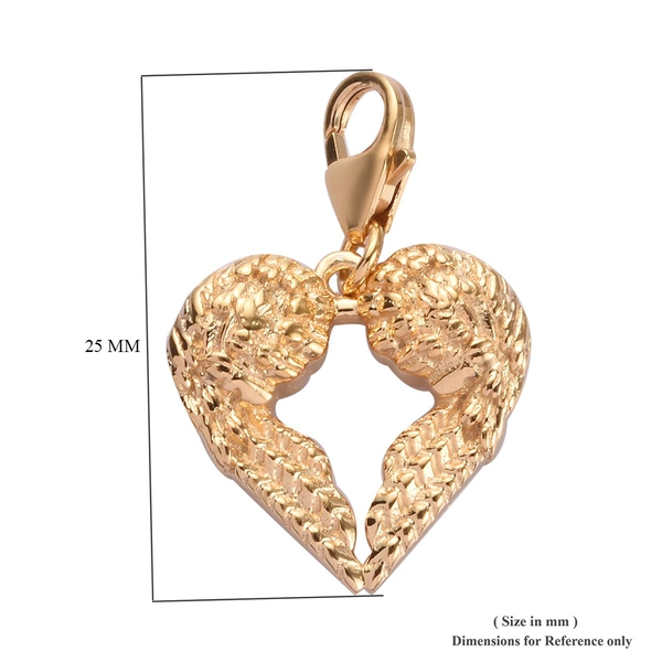 Angel Wings Charm in Gold Plated 925 Sterlig Silver