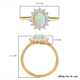 Ethiopian Welo Opal and Natural Cambodian Zircon Ring in 14K Gold Overlay Sterling Silver