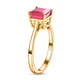 African Ruby (FF) (Asscher Cut) Solitaire Ring in 14K Gold Overlay Sterling Silver 2.58 Ct.