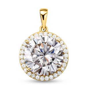 Moissanite Pendant in Vermeil Yellow Gold Overlay Sterling Silver 9.63 Ct.