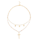 2 Piece Set - Cross Enamelled Necklace (Size 20 With 2 Inch Extender) and Earrings (With Push Back) in Yellow Gold Tone