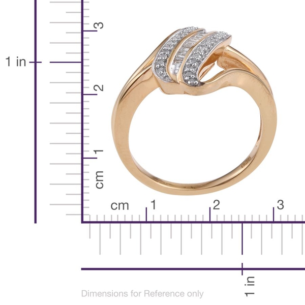 Diamond (Bgt) Ring in 14K Gold Overlay Sterling Silver 0.200 Ct.