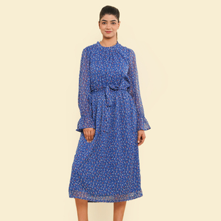 TAMSY Printed Dress (Size L, 16-18) - Blue