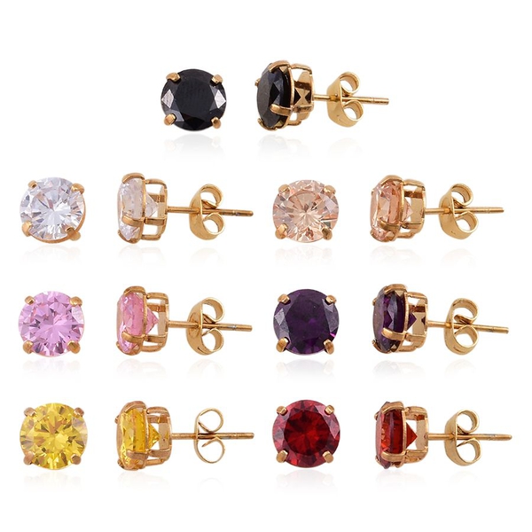 Set of 7-AAA Simulated Pink Sapphire, Simulated Ruby, Simulated Citrine, Simulated Amethyst, Simulat