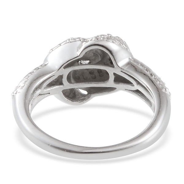 Diamond (Rnd) Knot Ring in Platinum Overlay Sterling Silver 0.100 Ct.