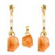 2 Piece Set - Citrine Pendant and Detachable Hoop Earrings with Clasp in 14K Gold Overlay Sterling S
