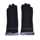 70%  Cashmere Faux Fur Gloves (Size 25x9Cm) - Black