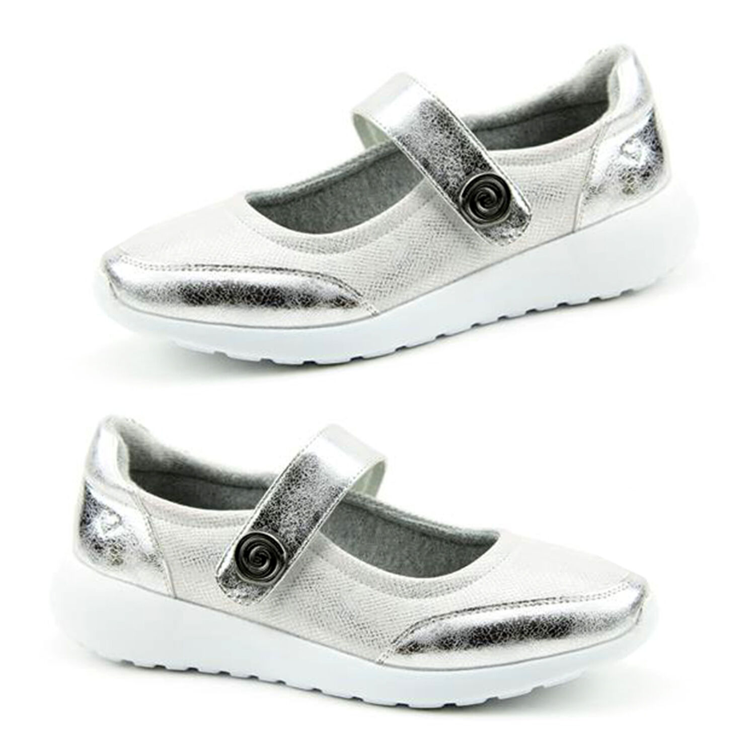 Heavenly Feet Alexia Ladies Memory Foam Trainer   - Silver