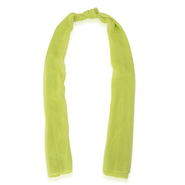 Set of 2 - Designer Inspired Royal Blue and Lime Green Colour Scarf (Size 175x60 Cm)