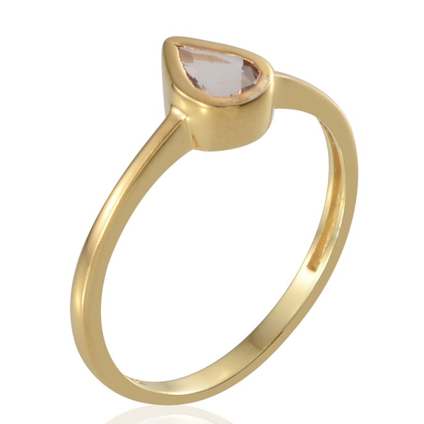 Marropino Morganite (Pear) Solitaire Ring in 14K Gold Overlay Sterling Silver 0.500 Ct.