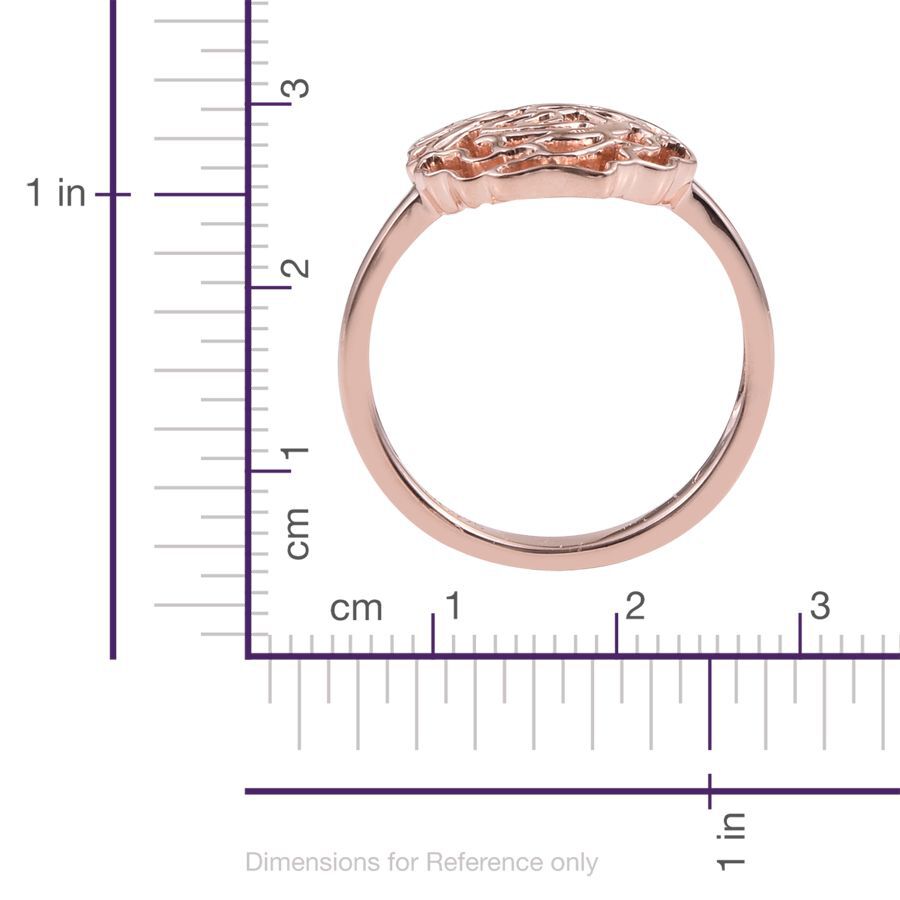 Kimberley Rose Gold Overlay Sterling Silver Floral Ring, Silver wt 3.55 Gms.