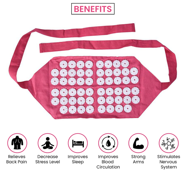Acupressure Belt (Size 45x21cm) - Pink and White