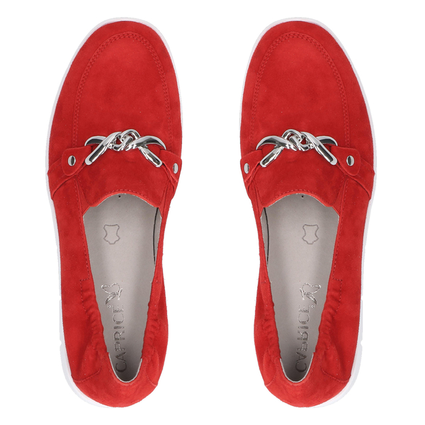 Caprice Suede Leather Buckle detailing Loafers (Size 4)- Red