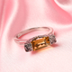 Sajen Silver CULTURAL FLAIR Collection - Citrine Enamelled Ring in Rhodium Overlay Sterling Silver 1