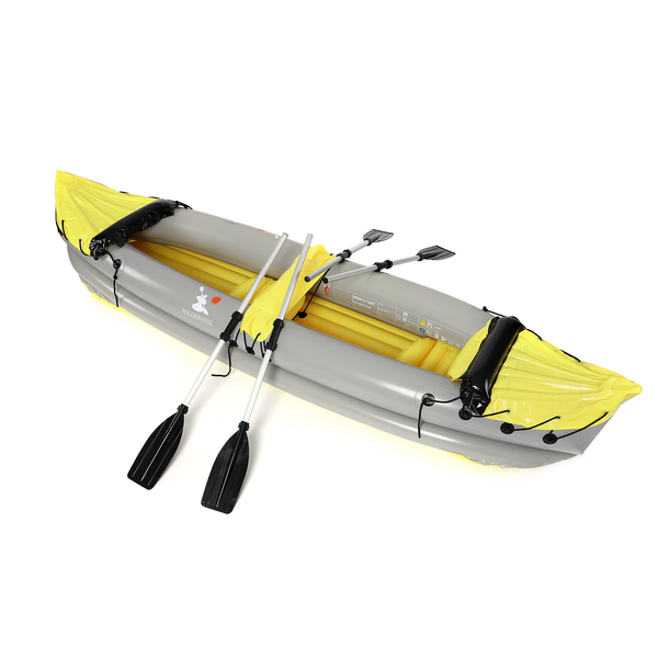 WILDERNESS Inflatable Kayak (2 person Kayak + 2 Alumunium Oars+ Repair Patch + Foot Rest Cushion+ Ai