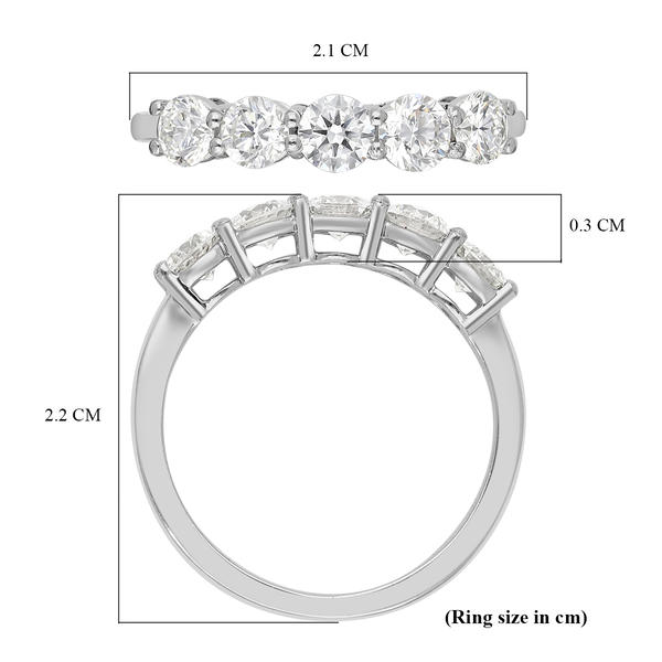 RHAPSODY 950 Platinum IGI Certified Diamond (VS/E-F) 5 Stone Ring 1.00 Ct