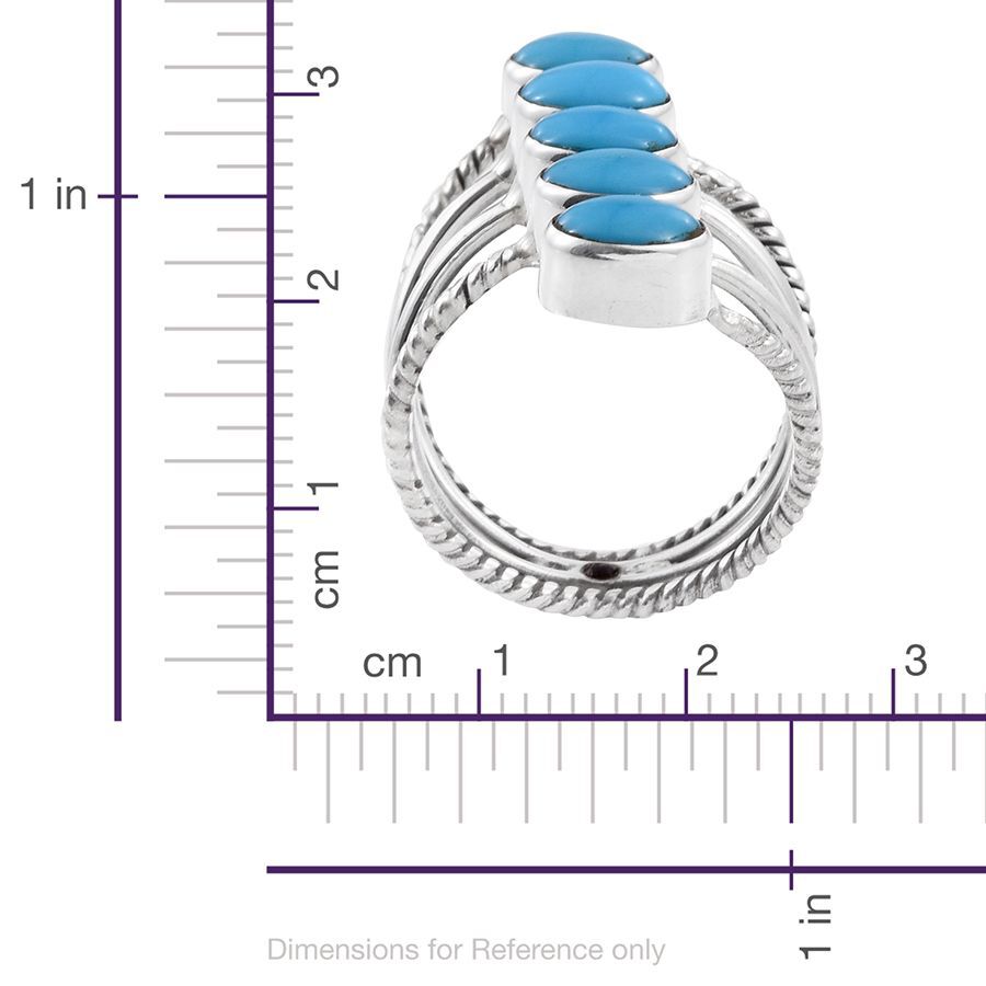 Arizona Sleeping Beauty Turquoise (Ovl), Ruby Ring in Sterling Silver 3.50 Ct.