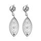 GP Natural Cambodian Zircon and Blue Sapphire Dangling Earrings (with Push Back) in Platinum Overlay Sterling Silver