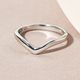 Platinum Overlay Sterling Silver Wishbone Ring