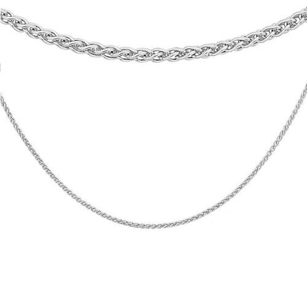 Sterling Silver Spiga Chain (Size 20) with Spring Ring Clasp