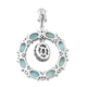 Larimar and Natural Cambodian Zircon Pendant in Platinum Overlay Sterling Silver 3.32 Ct.
