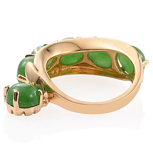 Green Jade (Rnd) Ring in ION Plated 18K Yellow Gold Bond 6.000 Ct.