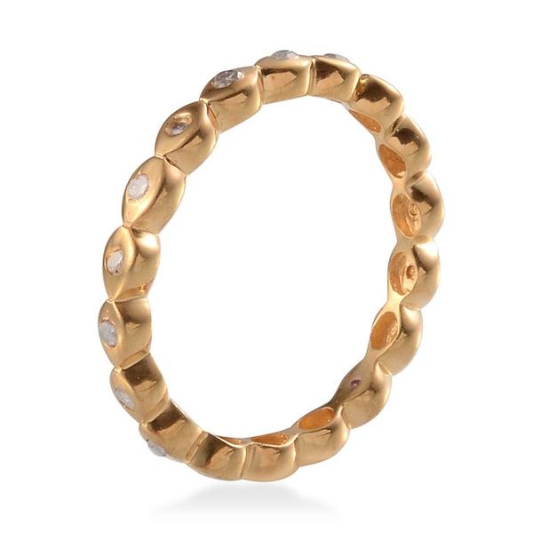 Diamond (Rnd) Full Eternity Ring in Yellow Gold Overlay Sterling Silver 0.250 Ct.