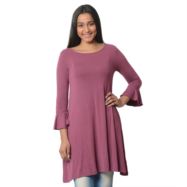 Purple Colour Flared Dress (Size L)