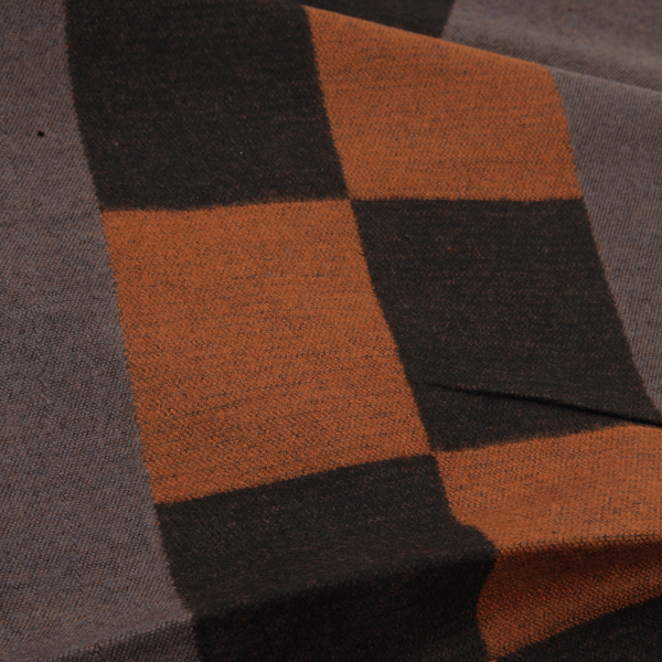100% Acrylic Check Pattern Dark Brown and Tan Colour Scarf (Size 180x30 Cm)