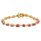 African Ruby (FF) and Natural Cambodian Zircon Bracelet (Size - 7.5) in 14K Gold Overlay Sterling Si