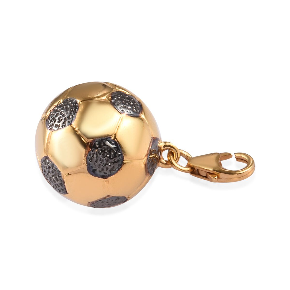 WEBEX- 14K Gold and Black Overlay Sterling Silver Football Charm, Silver wt 4.60 Gms