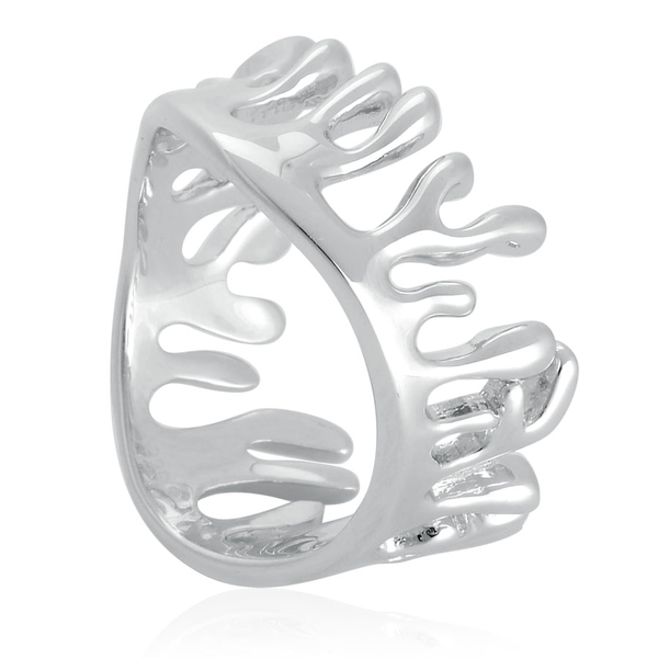 LucyQ Full Ocean Ring in Rhodium Plated Sterling Silver 4.98 Gms.