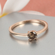 9K Rose Gold SGL Certified Natural Champagne Diamond (I3) Solitaire Ring 0.50 Ct.