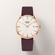 HENRY LONDON Regency Unisex Creamy White Dial Watch with Wine Leather Strap