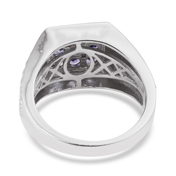 Tanzanite (Rnd) Ring in ION Plated Platinum Bond 1.000 Ct.